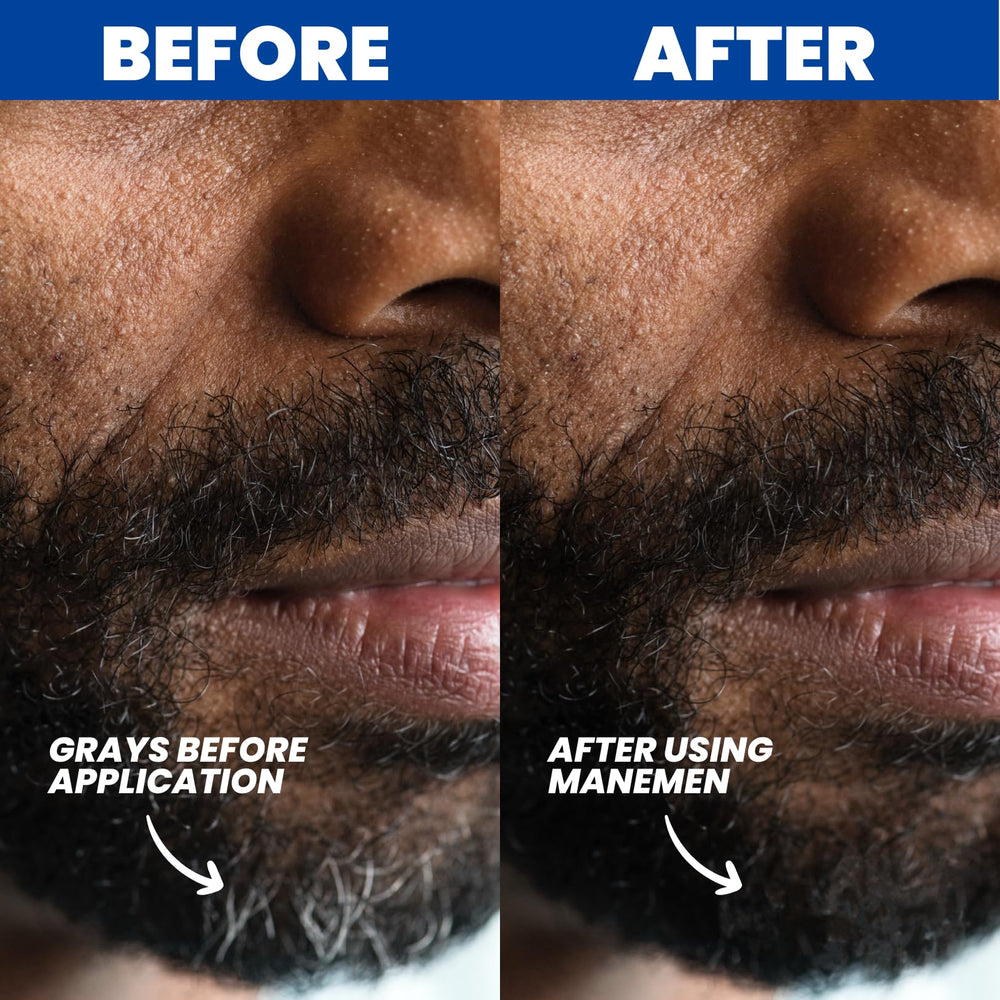 Stylo-remplisseur barbe MANEMEN: format compact de 10 ml pour l'usage quotidien.