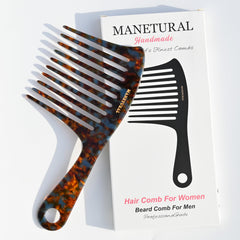 MANETURAL D1, peigne en acétate tortue au design luxueux et durable.