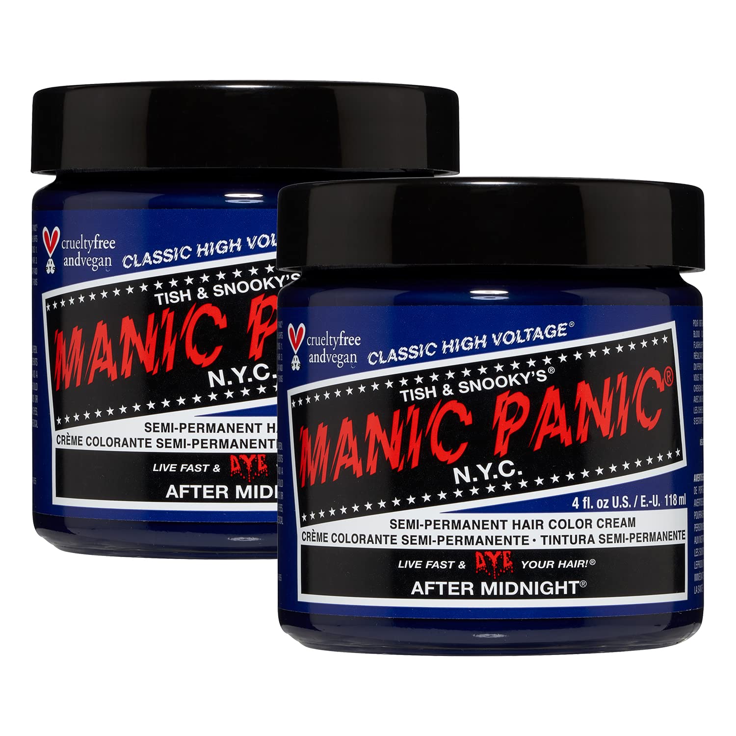 MANIC PANIC After Midnight: bouteille teinture bleu foncé, couleur intense.