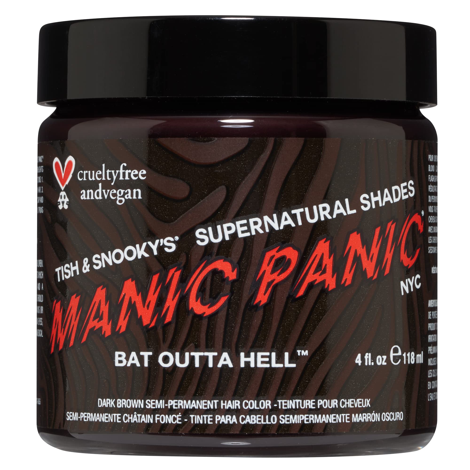 MANIC PANIC Bat Outta Hell dye en bouteille pour couleur espresso durable.
