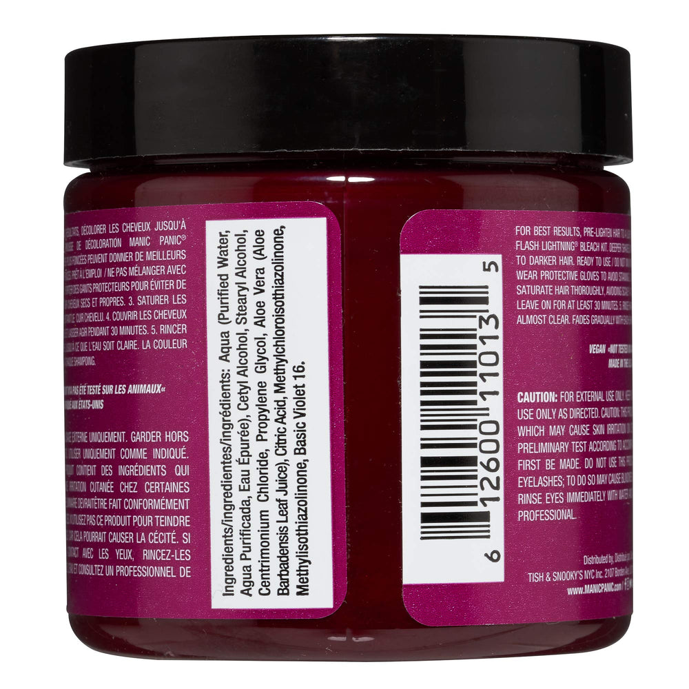 Teinture MANIC PANIC Classic Fuschia Shock pour cheveux, application précise