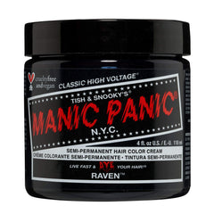 MANIC PANIC Classic Raven, bouteille de teinture semi-permanente noire froide.