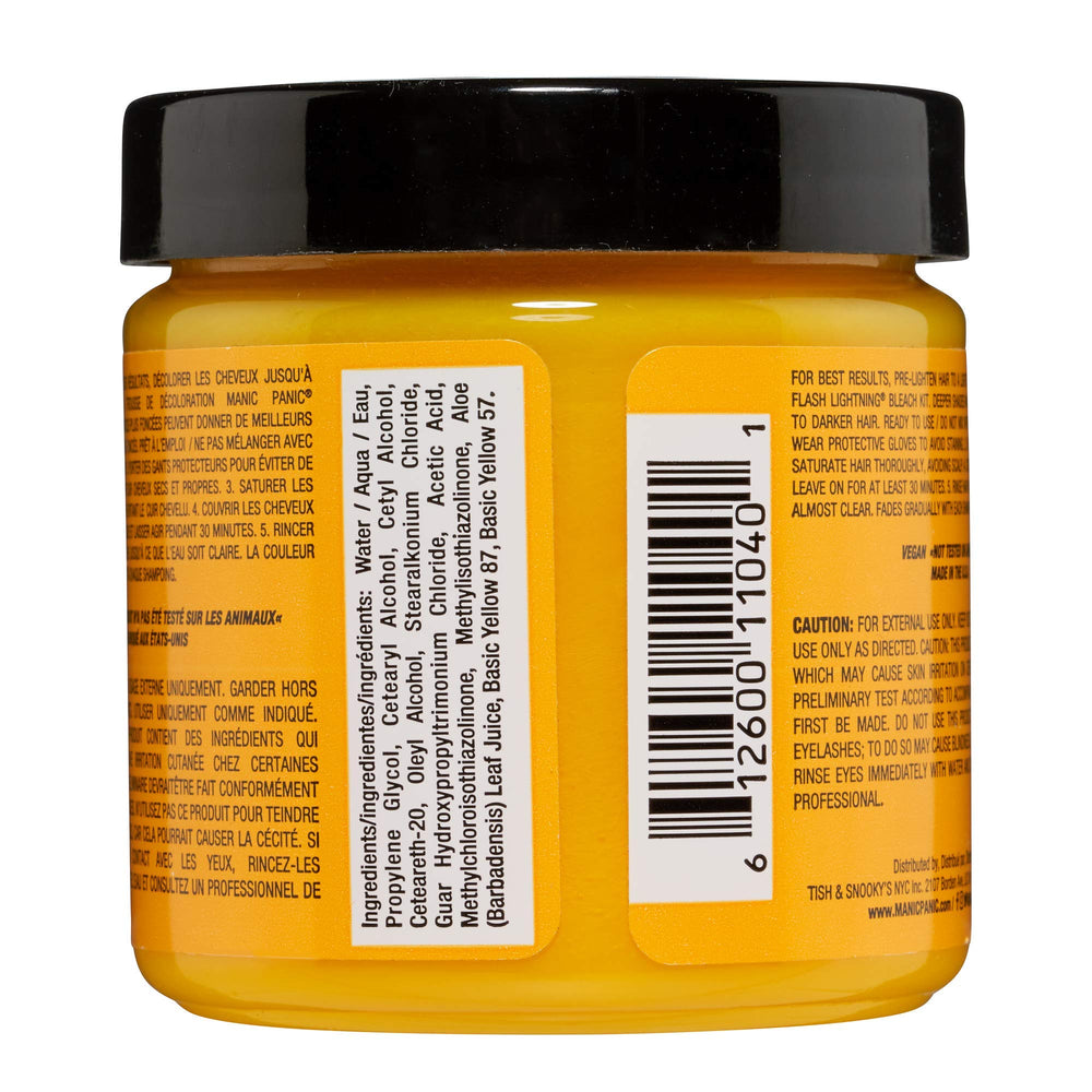 MANIC PANIC Classic Sunshine – étiquette végane et sans cruauté envers les animaux.