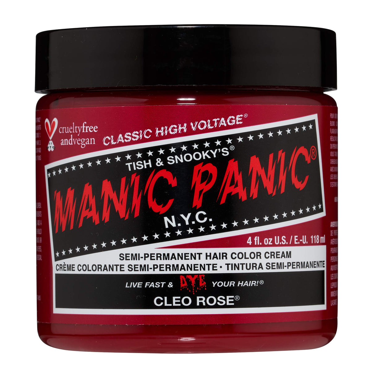 MANIC PANIC Cleo Rose — Bouteille prête à l’application avec couleur vive.