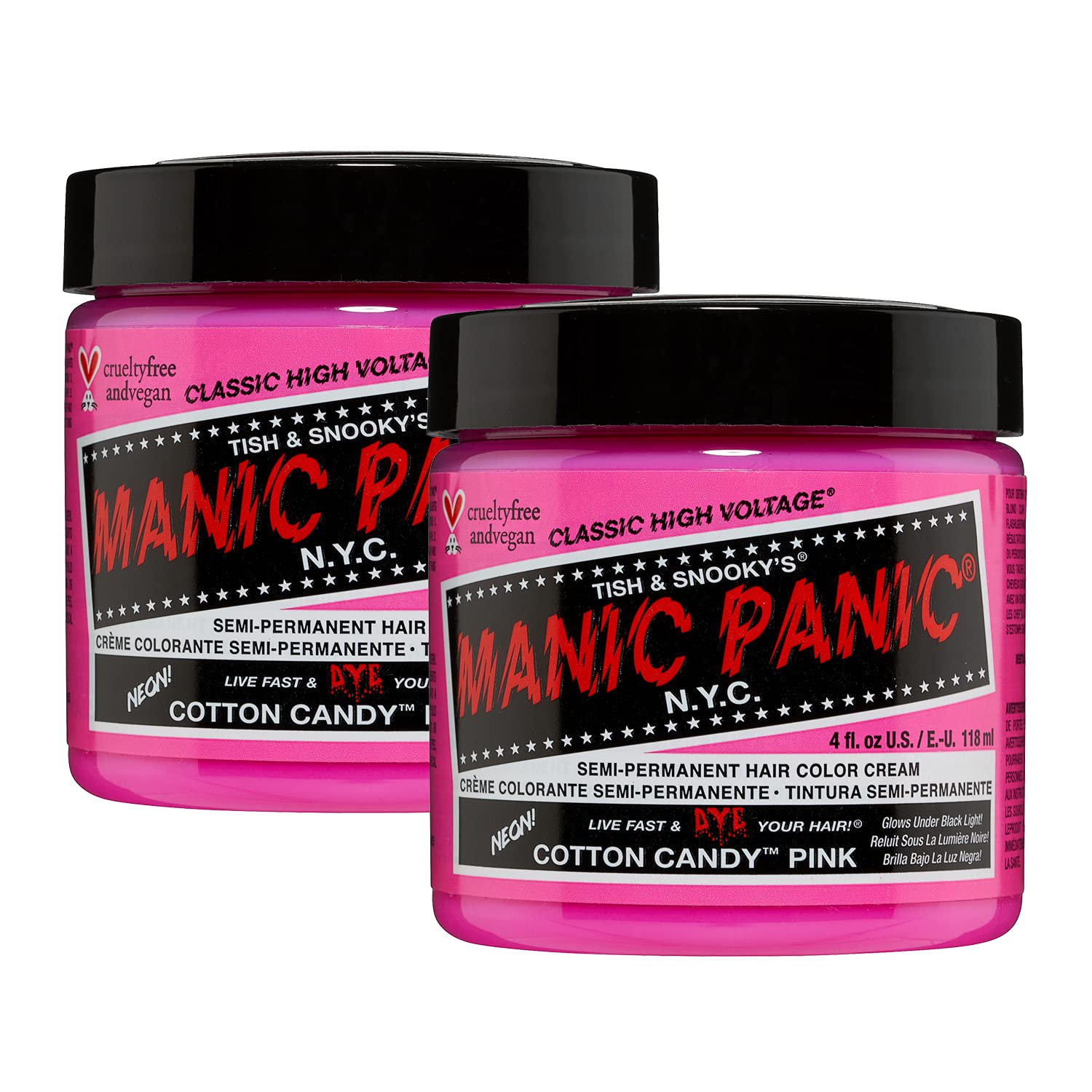MANIC PANIC Cotton Candy Pink – flacon couleur vive prête à l’emploi pour cheveux