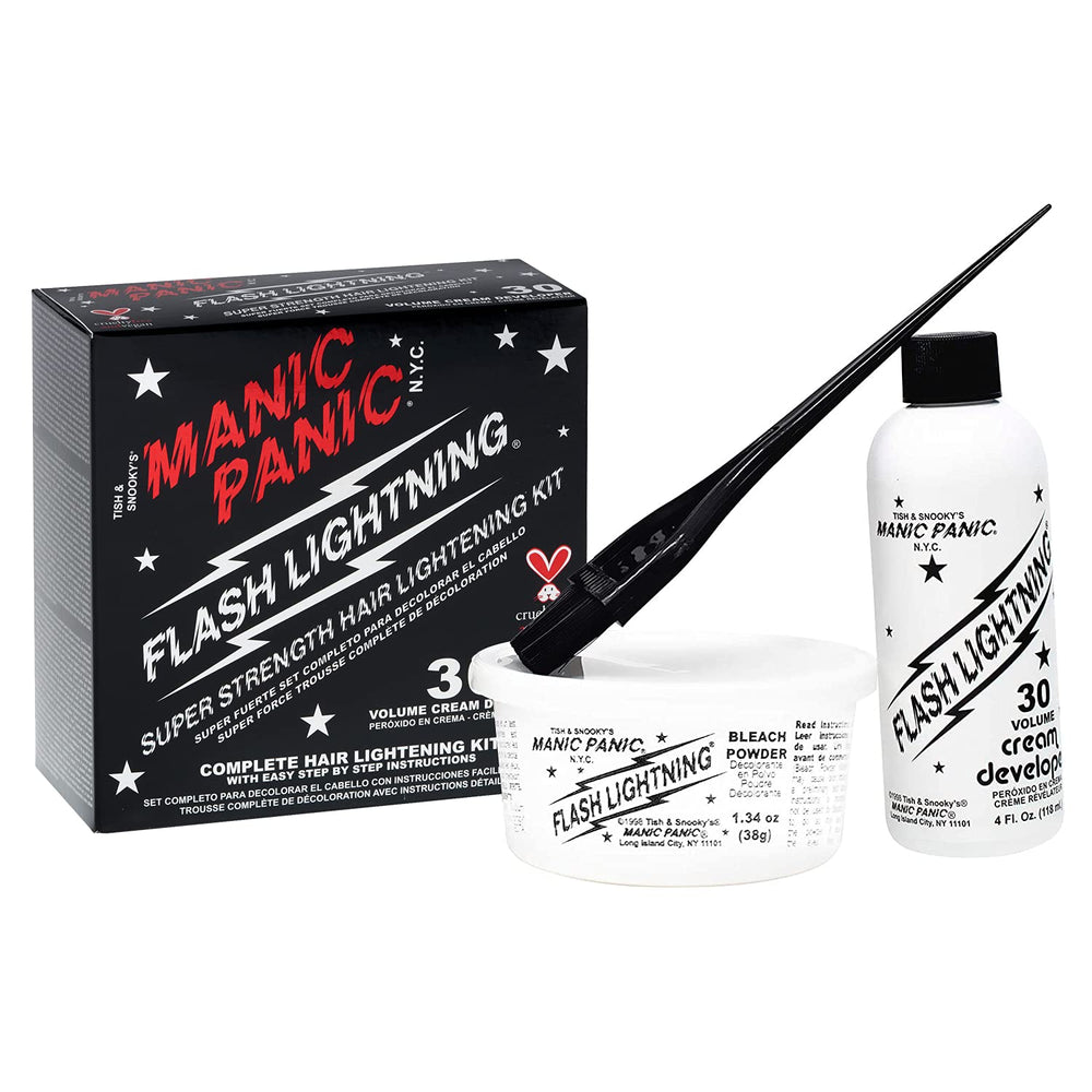Avant/après: résultats possibles sur cheveux foncés avec ce kit.