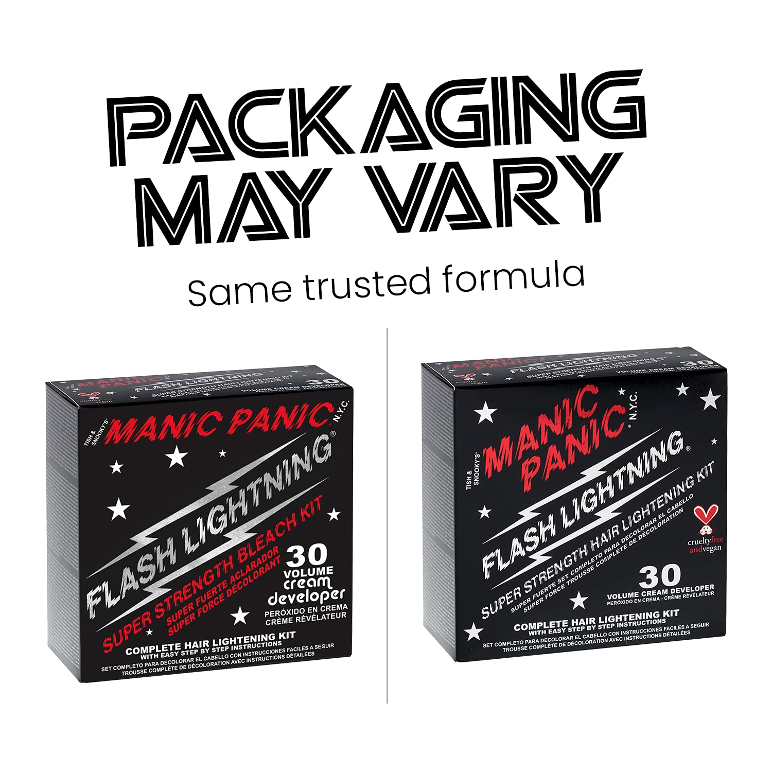 MANIC PANIC Flash Lightning développeur 30 volumes pour un lift moyen à clair.