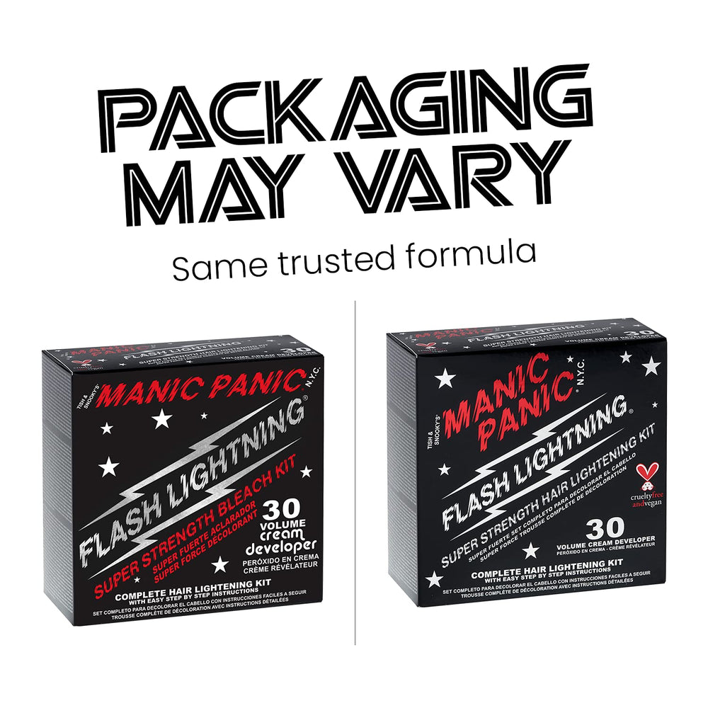 MANIC PANIC Flash Lightning développeur 30 volumes pour un lift moyen à clair.