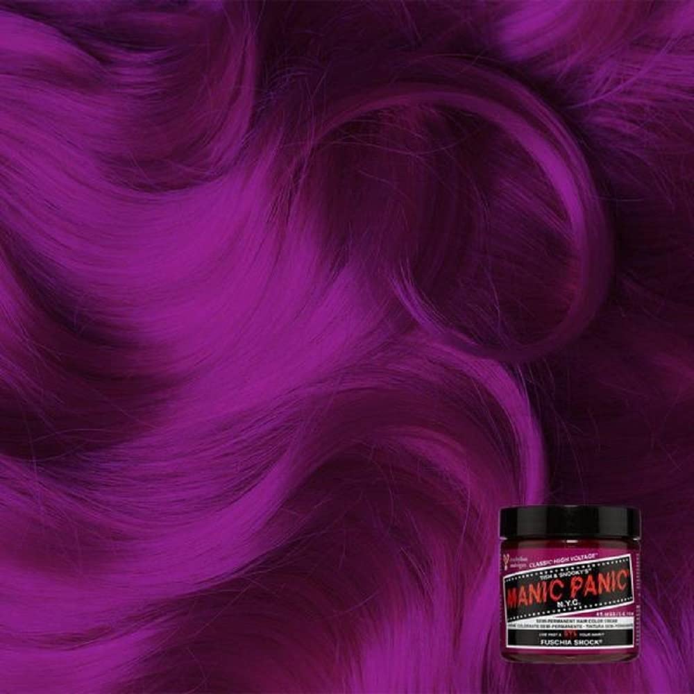 MANIC PANIC Fuschia Shock – Cheveux décolorés niveau 9–10 pour résultats plus intenses.