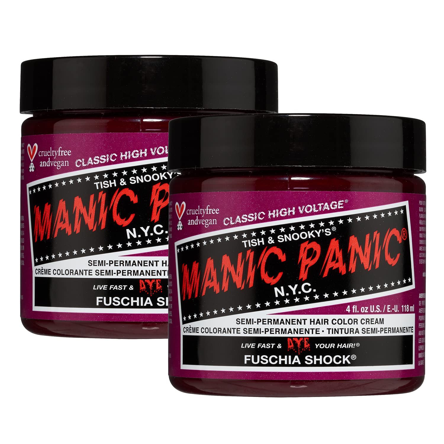 MANIC PANIC Fuschia Shock – Bouteille colorante semi-permanente pour couleur durable et vibrante.
