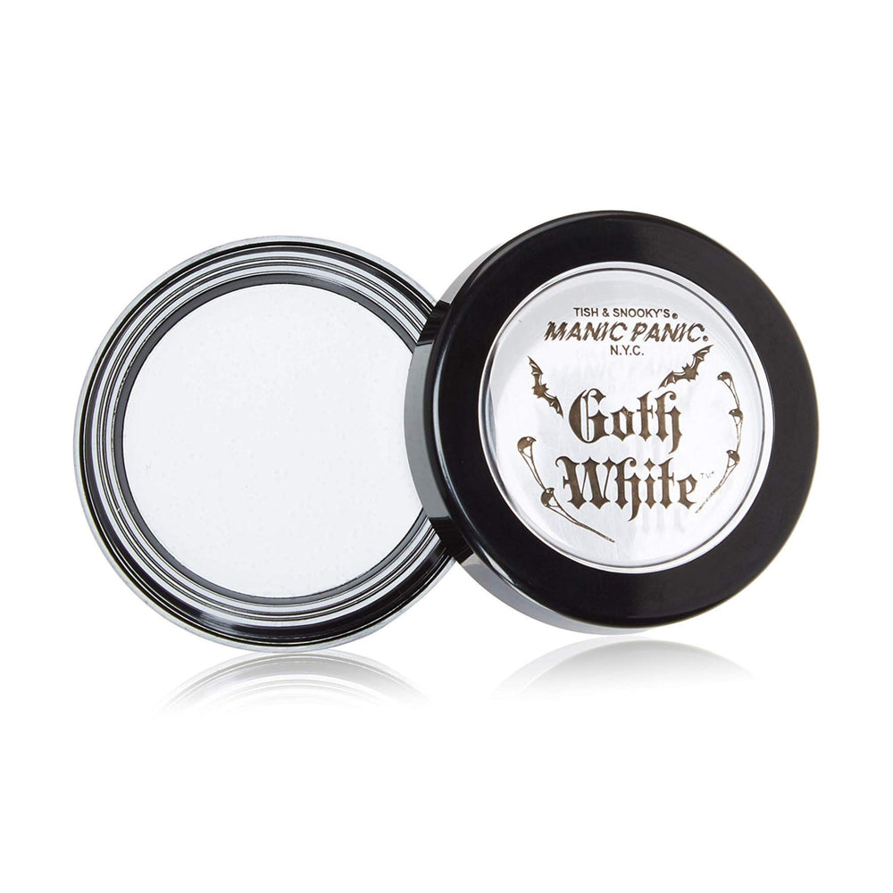 MANIC PANIC Gothique Blanc Creme-Poudre : flacon démontrant base blanche parfaite pour look gothique