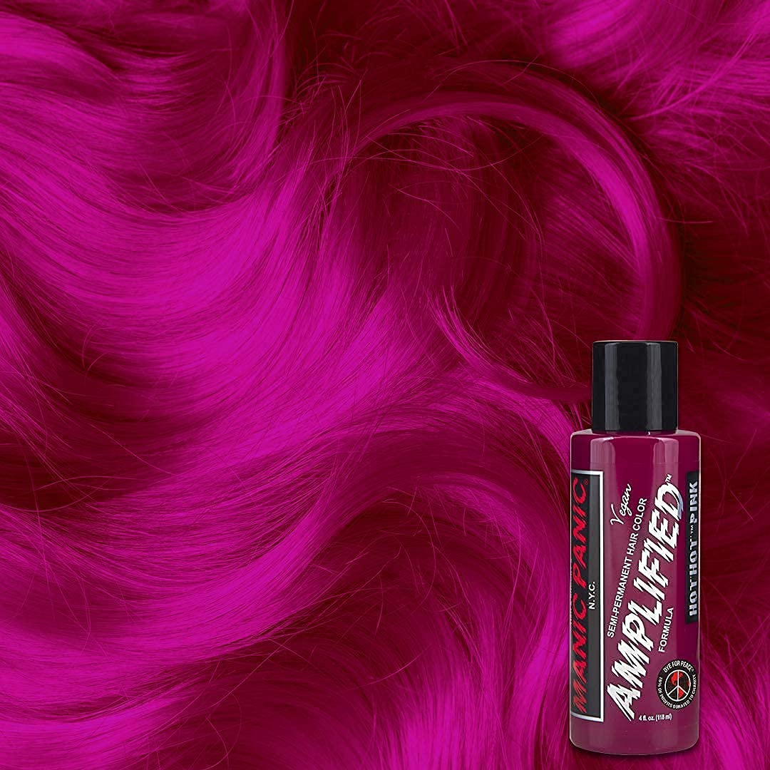 MANIC PANIC Hot Hot Pink Amplified – résultat final vibrant sur cheveux préparés