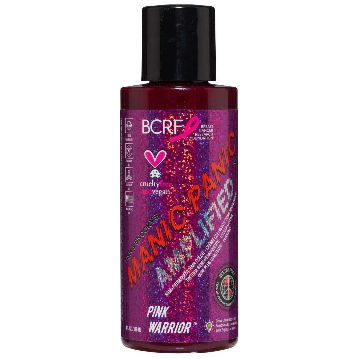 MANIC PANIC Pink Warrior bouteille : couleur rose néon prête à l’emploi, idéale sous lumière noire.