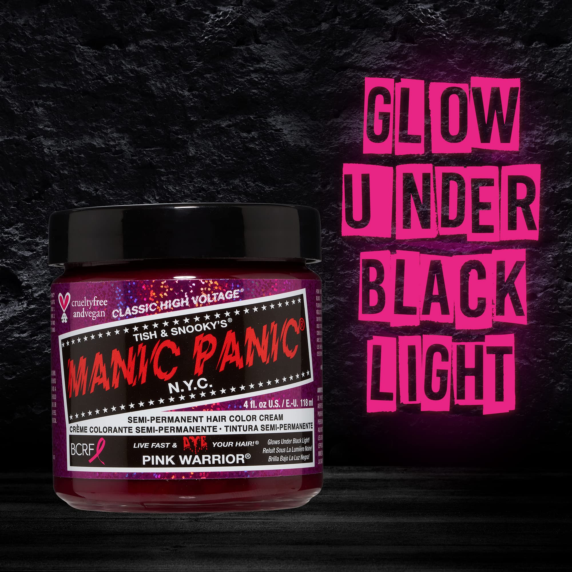 MANIC PANIC Pink Warrior – pot refermable pratique pour réutilisation