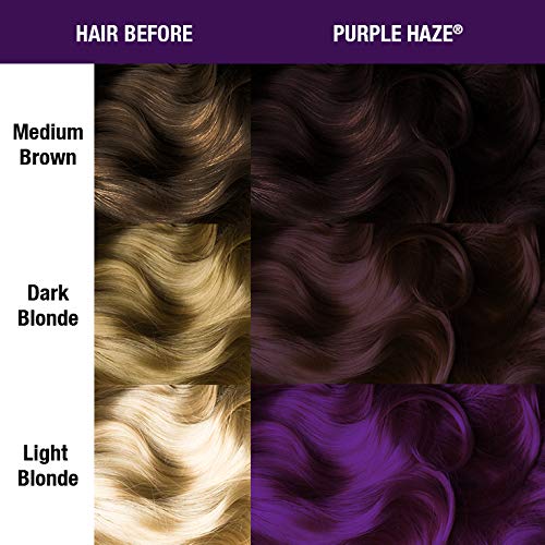 Cheveux prééclaircis prêts à recevoir Purple Haze pour un rendu intense