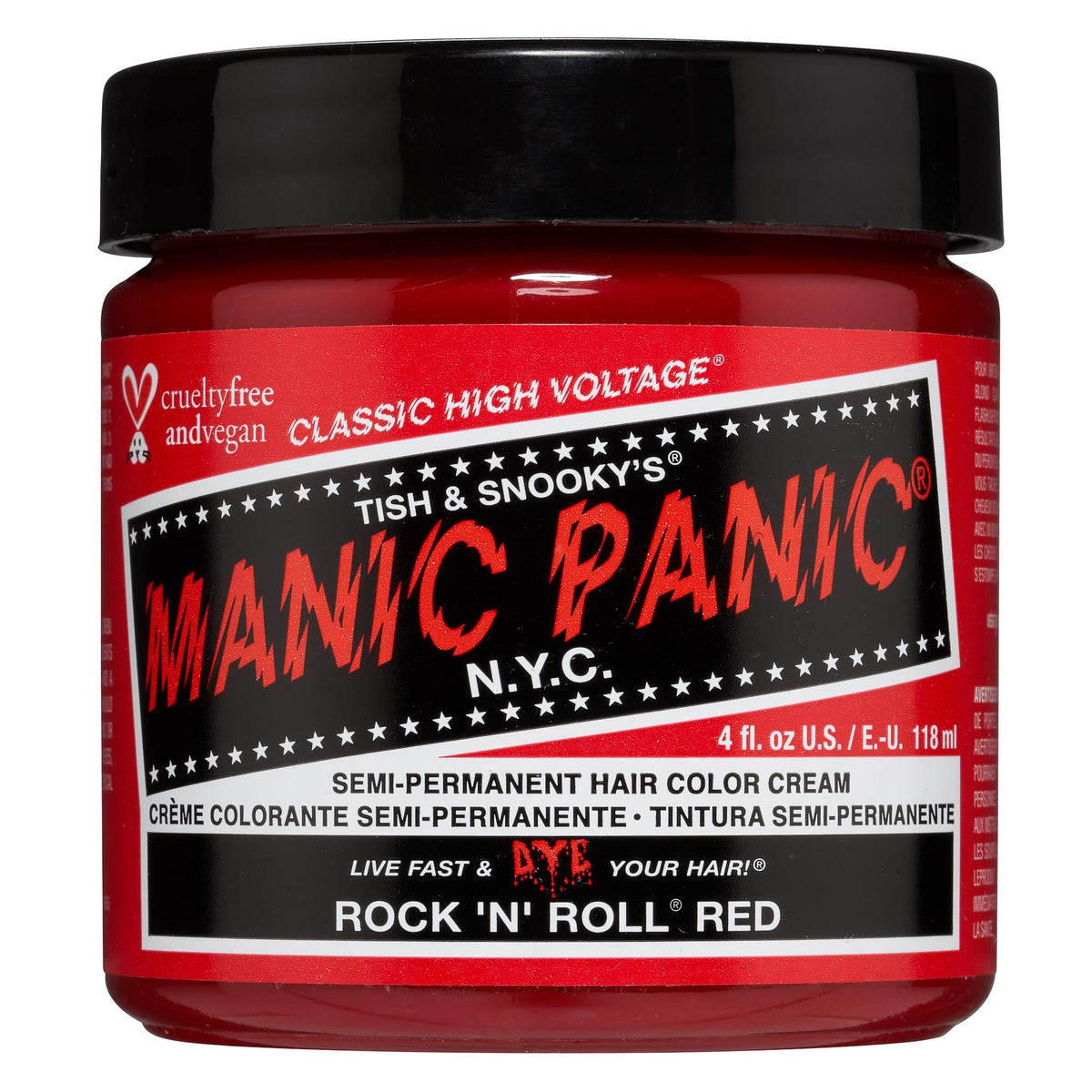 MANIC PANIC Rock N Roll Red – bouteille 4oz, couleur vive et durable.