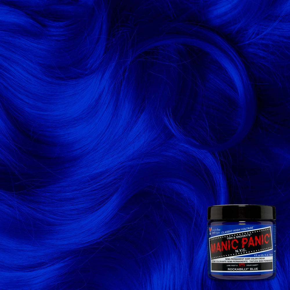 MANIC PANIC Rockabilly Blue – Cheveux pré-éclaircis pour des résultats plus intenses.