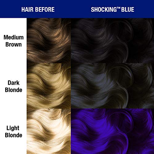 MANIC PANIC Shocking Blue — Cheveux pré-éclaircis obtiennent des nuances profondes et riches.