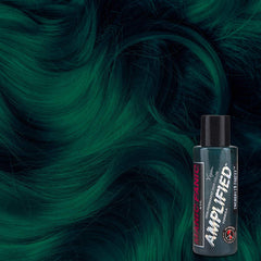 MANIC PANIC Foret Enchantee swatch montrant une teinte vert-bleuté idéale pour cheveux foncés