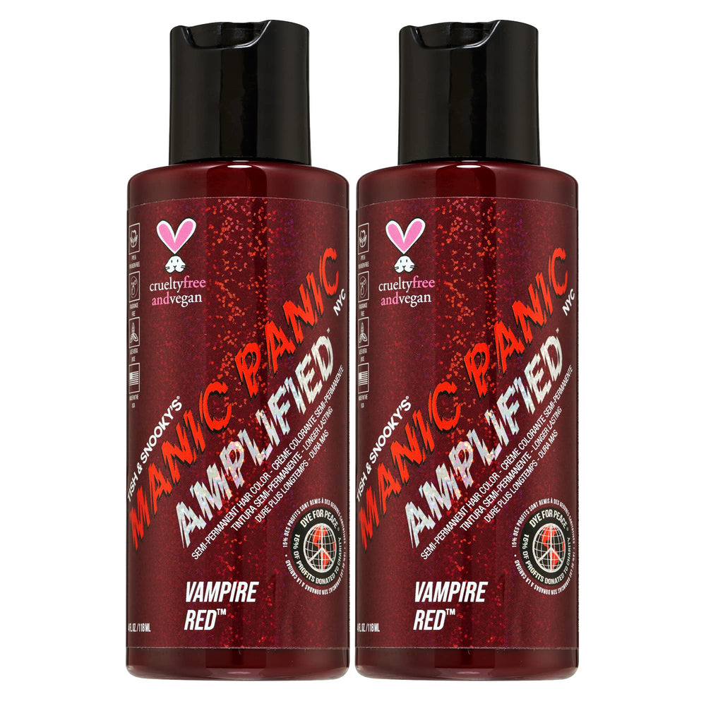 MANIC PANIC Vampire Red Amplified – Bouteille couleur riche pour rouge profond sur cheveux pre-eclaircis.