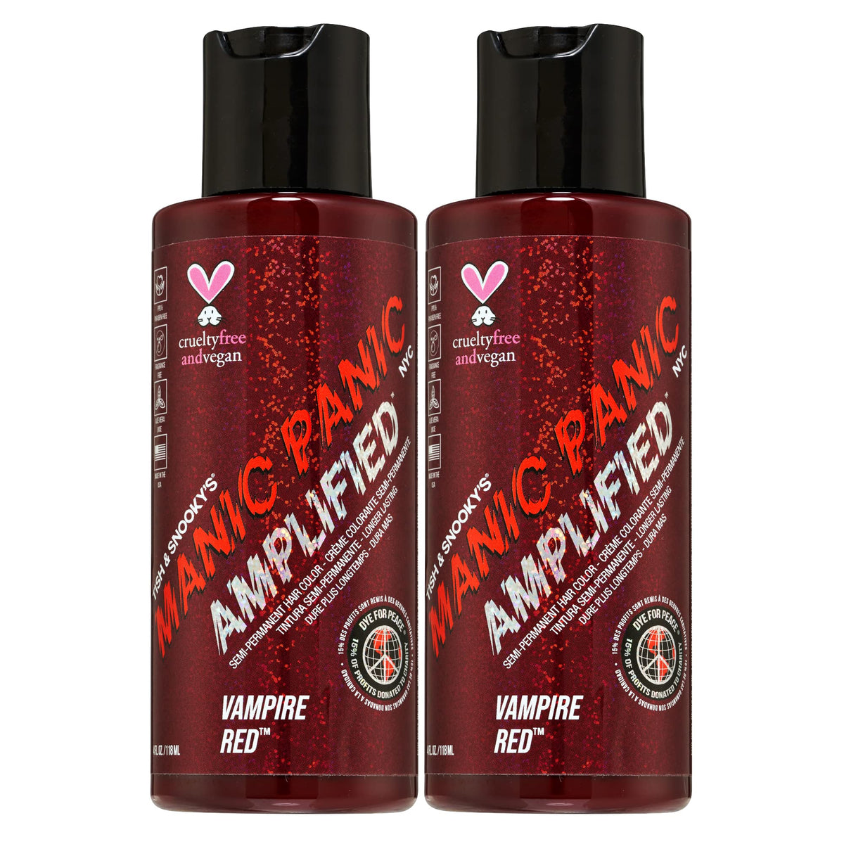 MANIC PANIC Vampire Red Amplified – Bouteille couleur riche pour rouge profond sur cheveux pre-eclaircis.