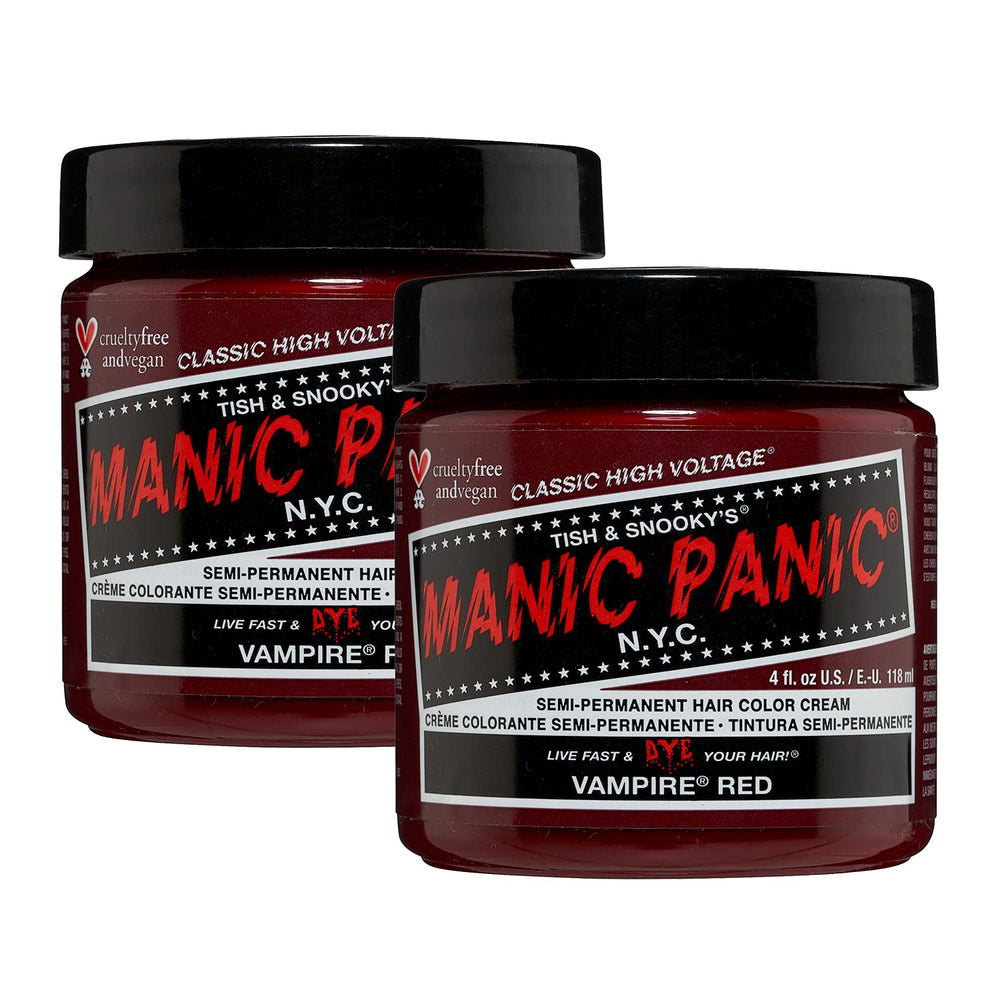 MANIC PANIC Vampire Red – bouteille 4oz prête pour une couleur durable.