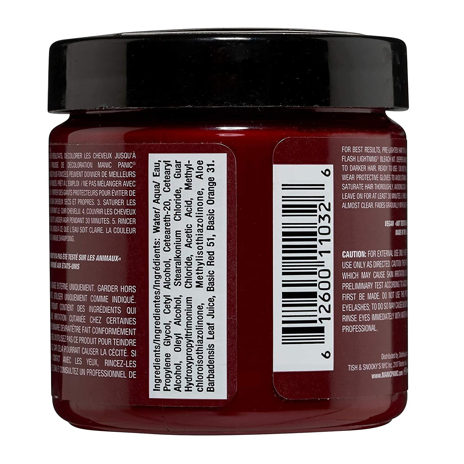 MANIC PANIC Vampire Red – produit végan et sans ammoniaque.