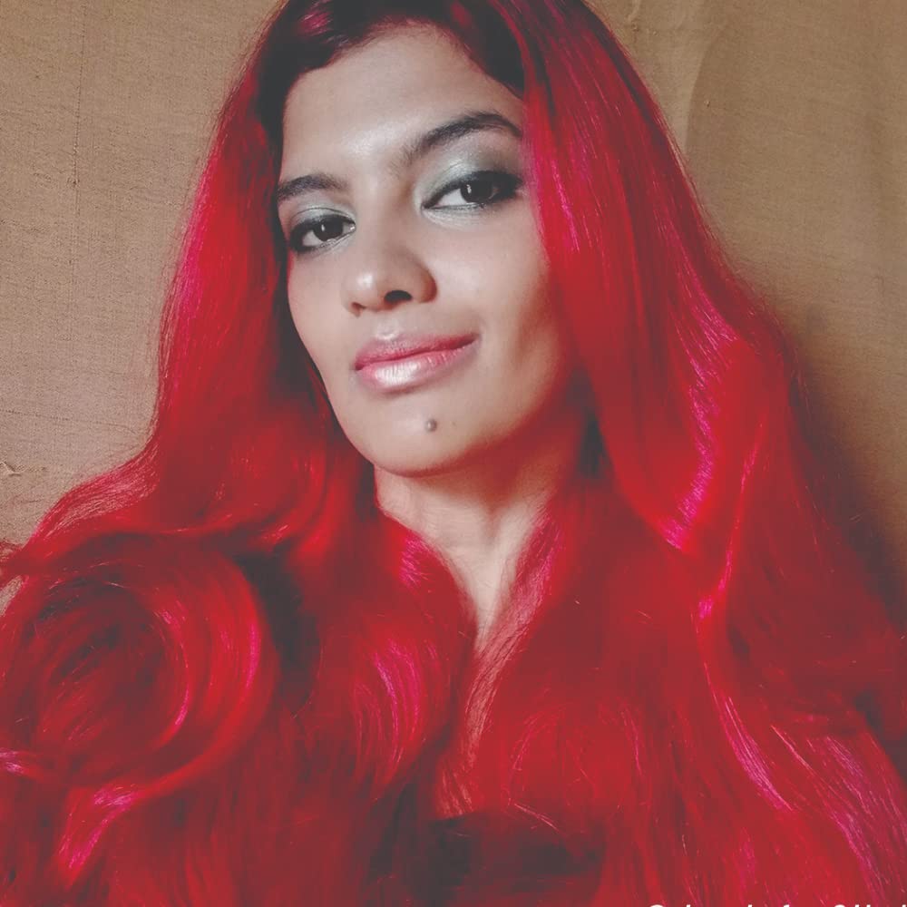 MANIC PANIC Vampire's Kiss – aperçu avant-après sur cheveux teints.