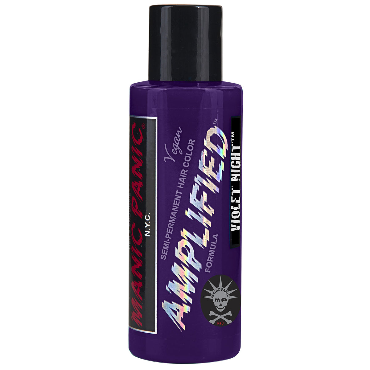 MANIC PANIC Violet Night: application, couleur violette intense sur cheveux, résultat profond et homogène.