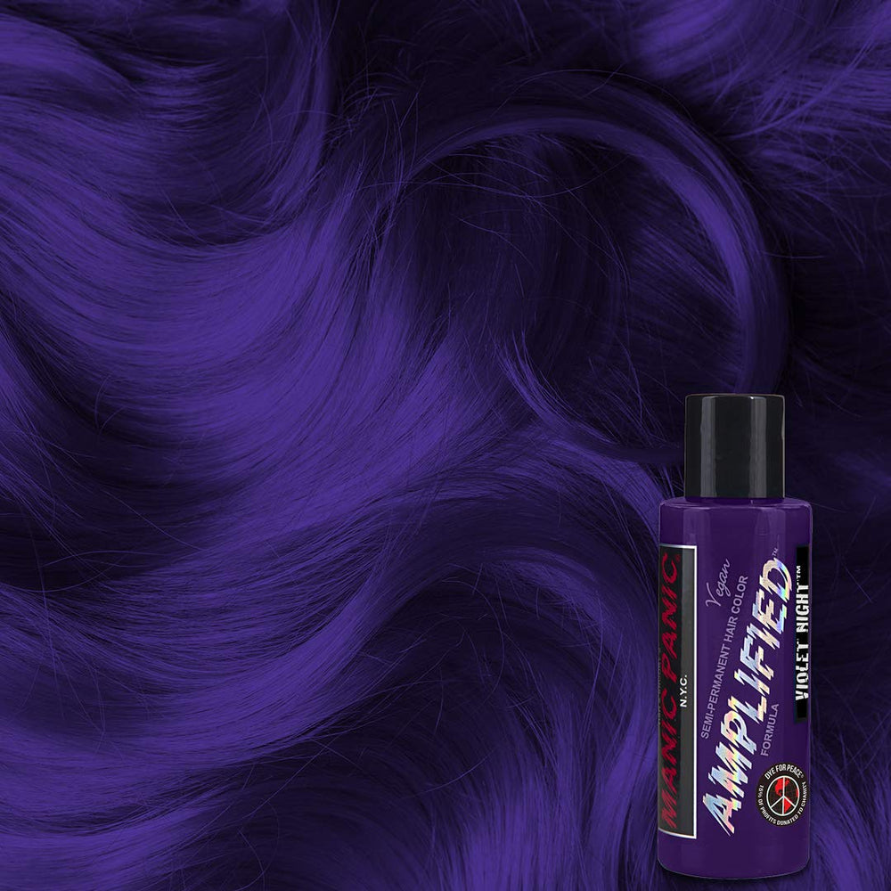 MANIC PANIC Violet Night: teinte violette foncée idéale pour cheveux foncés recherchant profondeur.