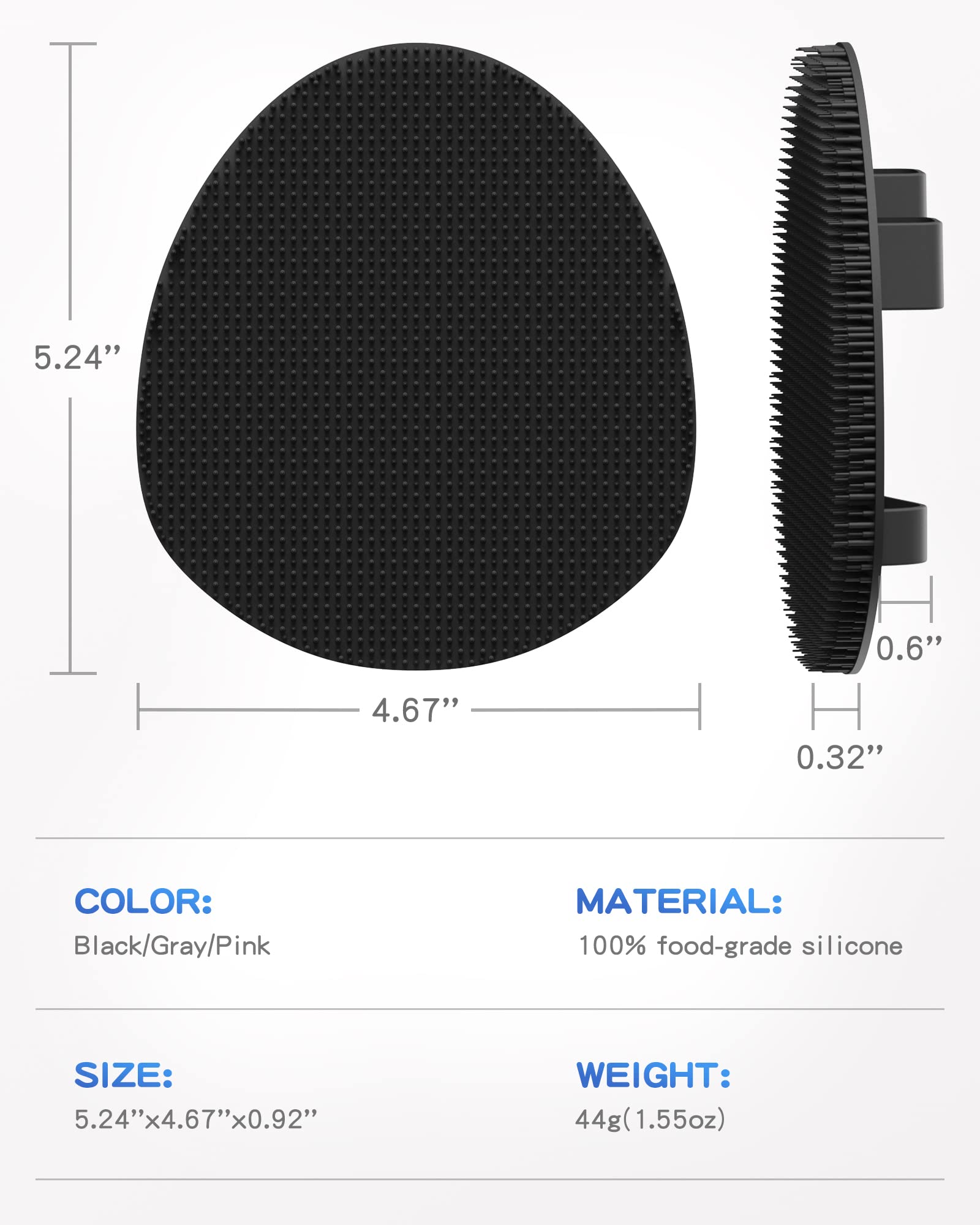 Manmihealth brosse-douche-silicone-gant-poignet, prise en main ergonomique.