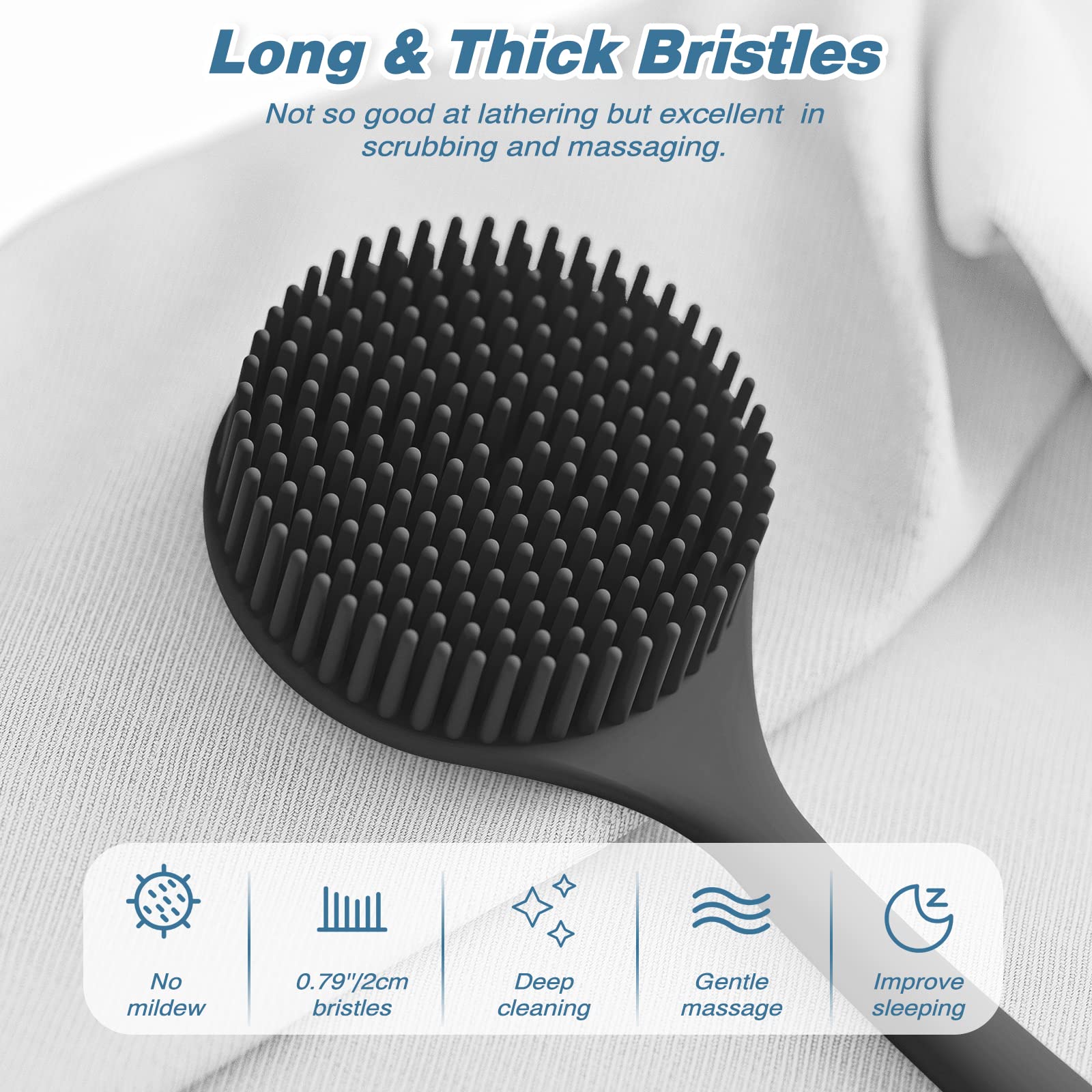 Manmihealth gant-douche doux silicone nettoyage en douceur et confort.