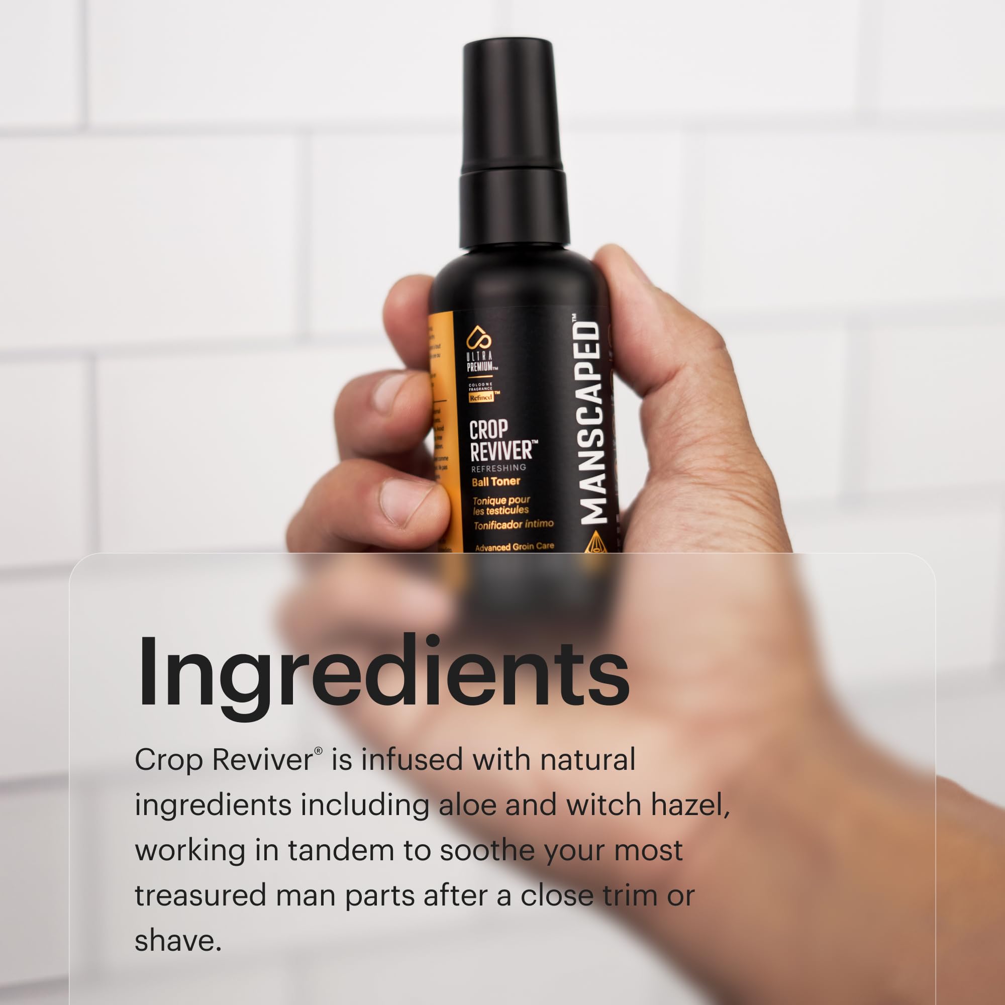 MANSCAPED Crop Reviver: neutralise les odeurs et laisse une sensation fraîche.