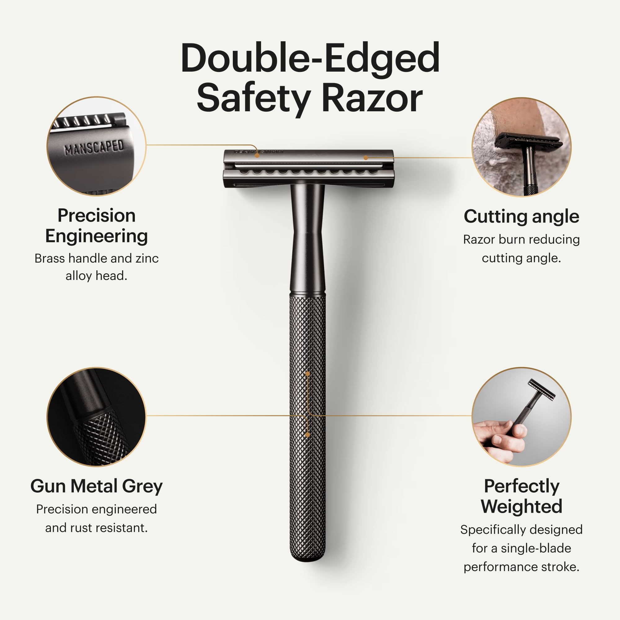 MANSCAPED The Plow 2.0 – tête en alliage de zinc pour durabilité accrue.