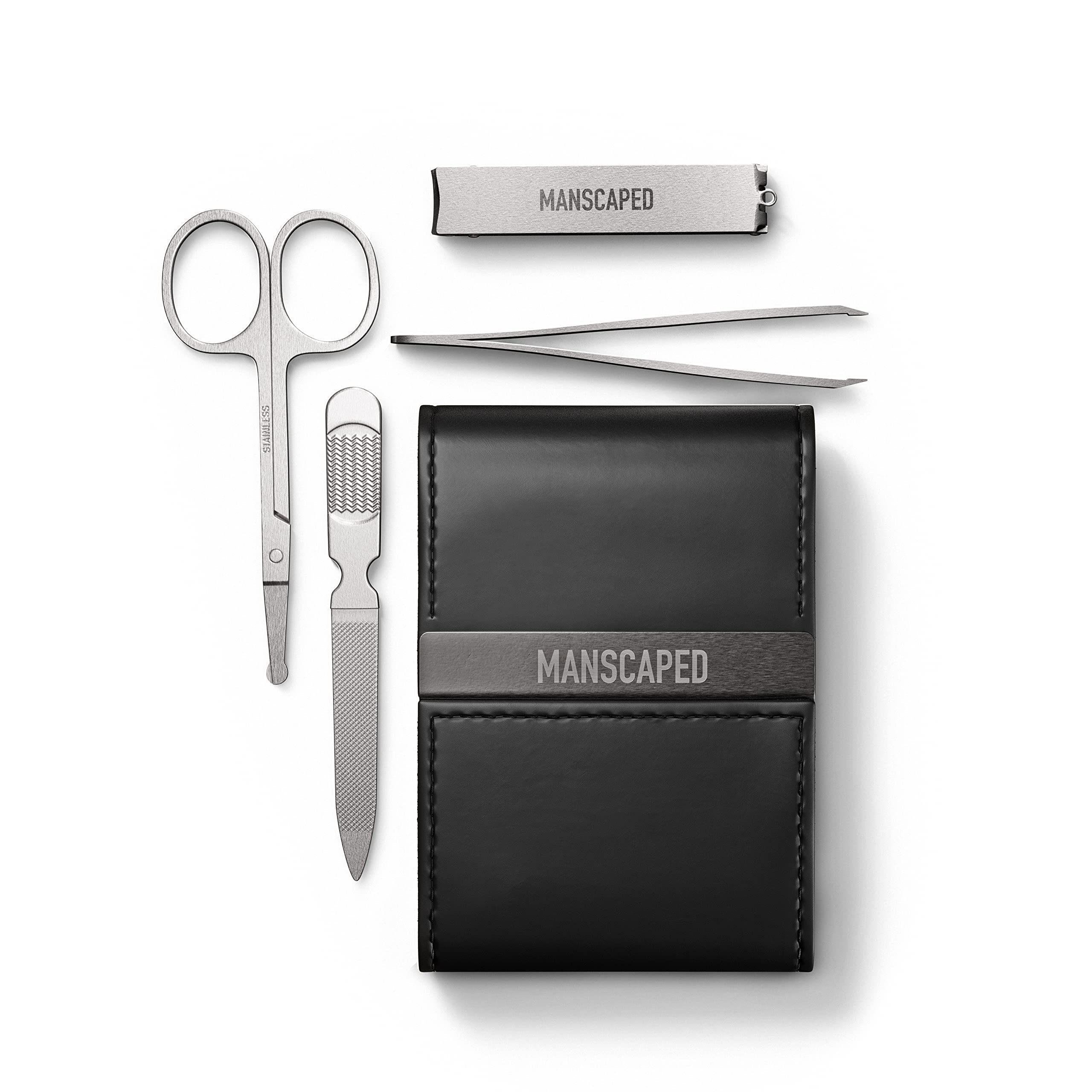 MANSCAPED Shears 2.0 avec étui PU cuir, rangement pratique en voyage