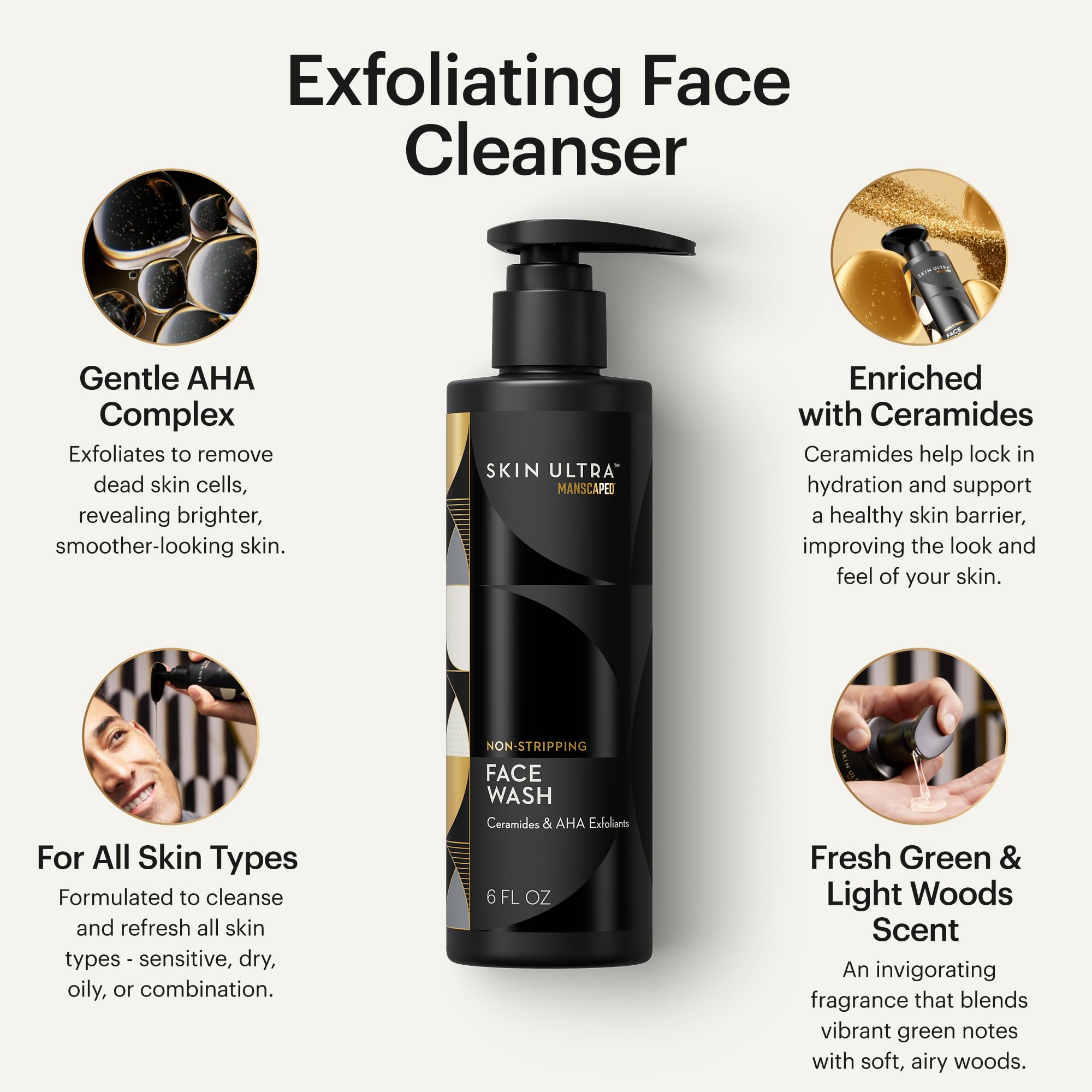 MANSCAPED Skin Ultra Hydratant Visage Quotidien—hydratation légère pour toute la journée.