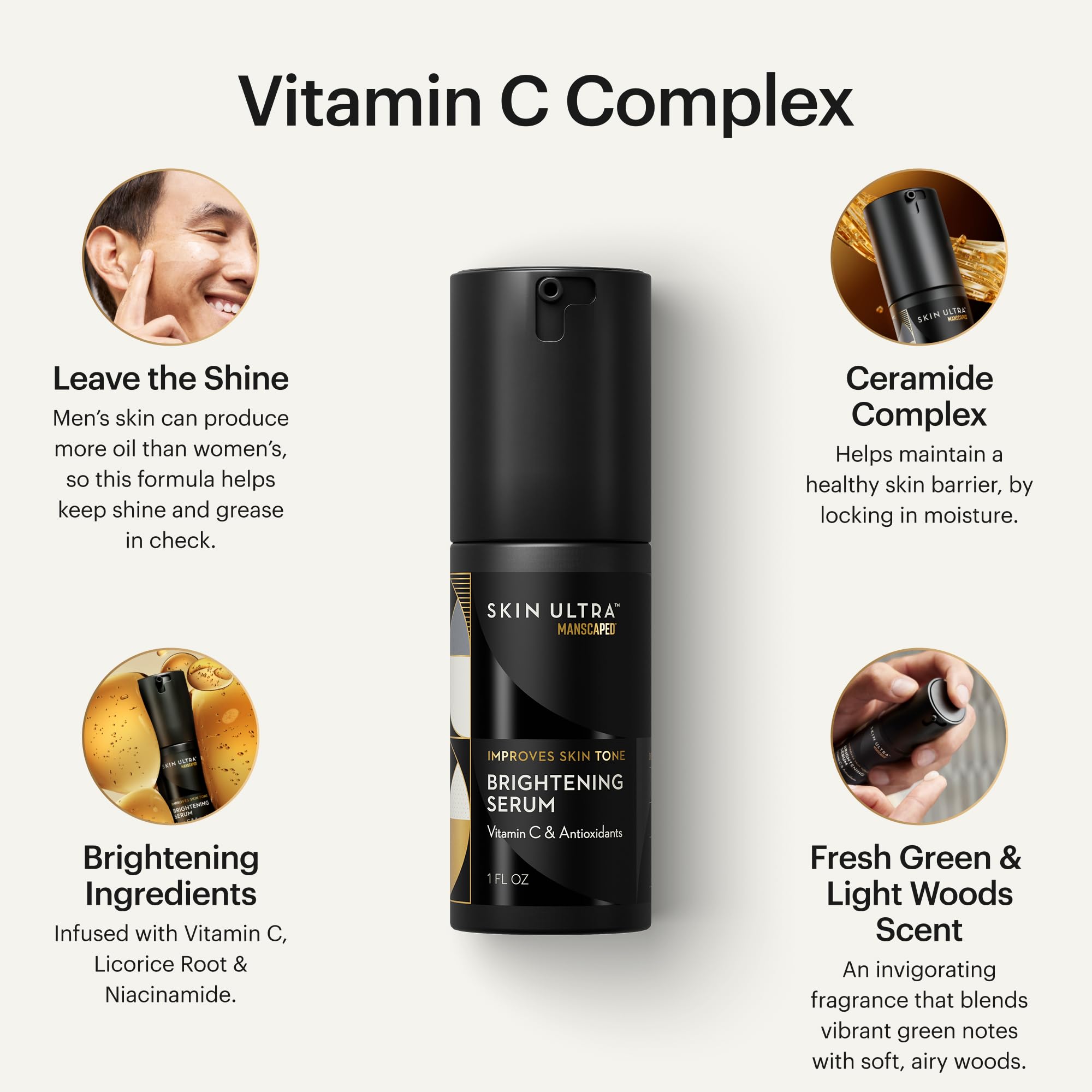 MANSCAPED Skin Ultra Exfoliant Teint Brillant—peau visiblement plus lumineuse.