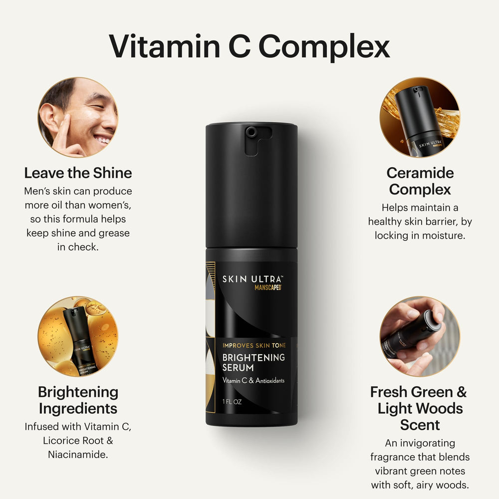 MANSCAPED Skin Ultra Exfoliant Teint Brillant—peau visiblement plus lumineuse.