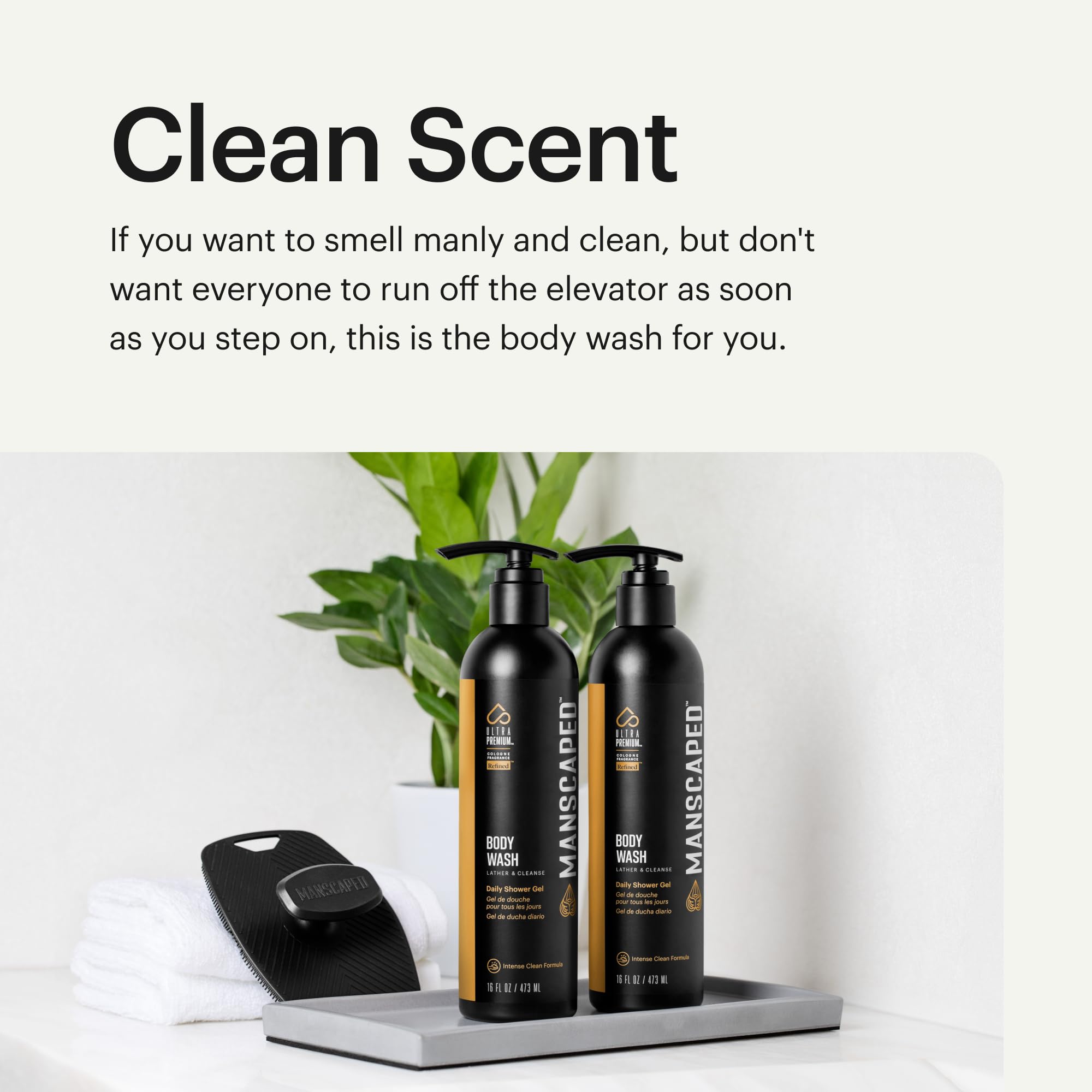 MANSCAPED UltraPremium Body Wash creamy foam lather cleansing skin gently