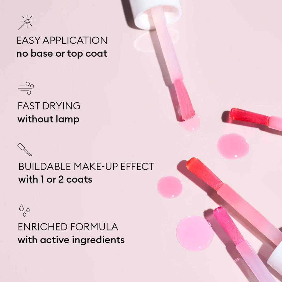 Manucurist Active Glow Raspberry – ongles affichant une teinte rosée naturelle.