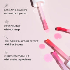 Manucurist Active Glow Raspberry – ongles affichant une teinte rosée naturelle.