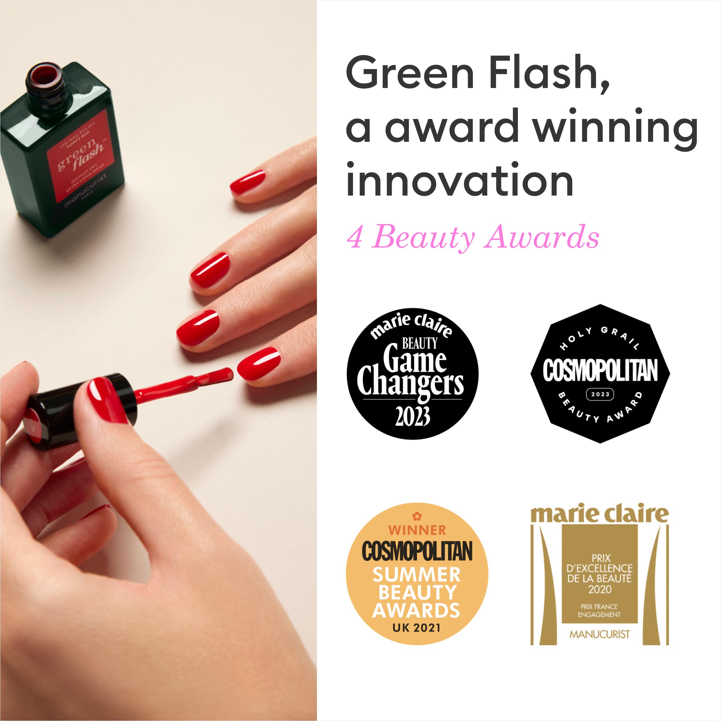 Démontage facile de Green Flash Top Coat, retrait sans abîmer l’ongle.