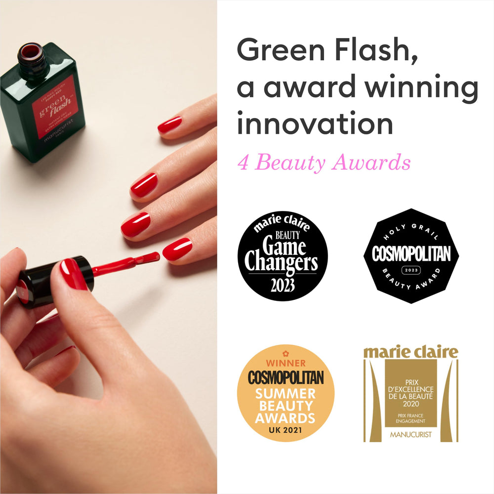 Démontage facile de Green Flash Top Coat, retrait sans abîmer l’ongle.