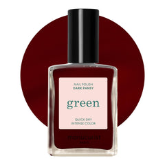 Manucurist Green Quick Dry Pansy Foncé – bouteille de vernis, rendu riche et velouté.