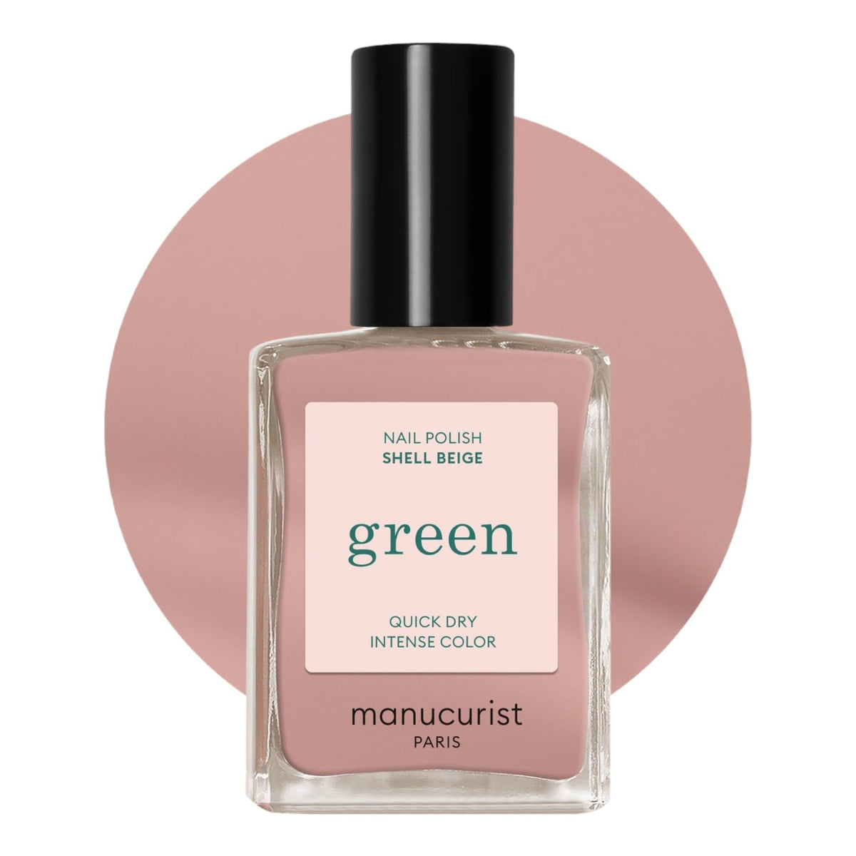 Vernis Manucurist Green Quick Dry Shell Beige, couleur nude chic et longue tenue