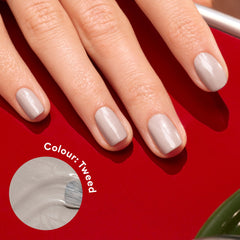 Manucurist Green Quick Dry Tweed, fini perlée gris clair, allure chic et discret