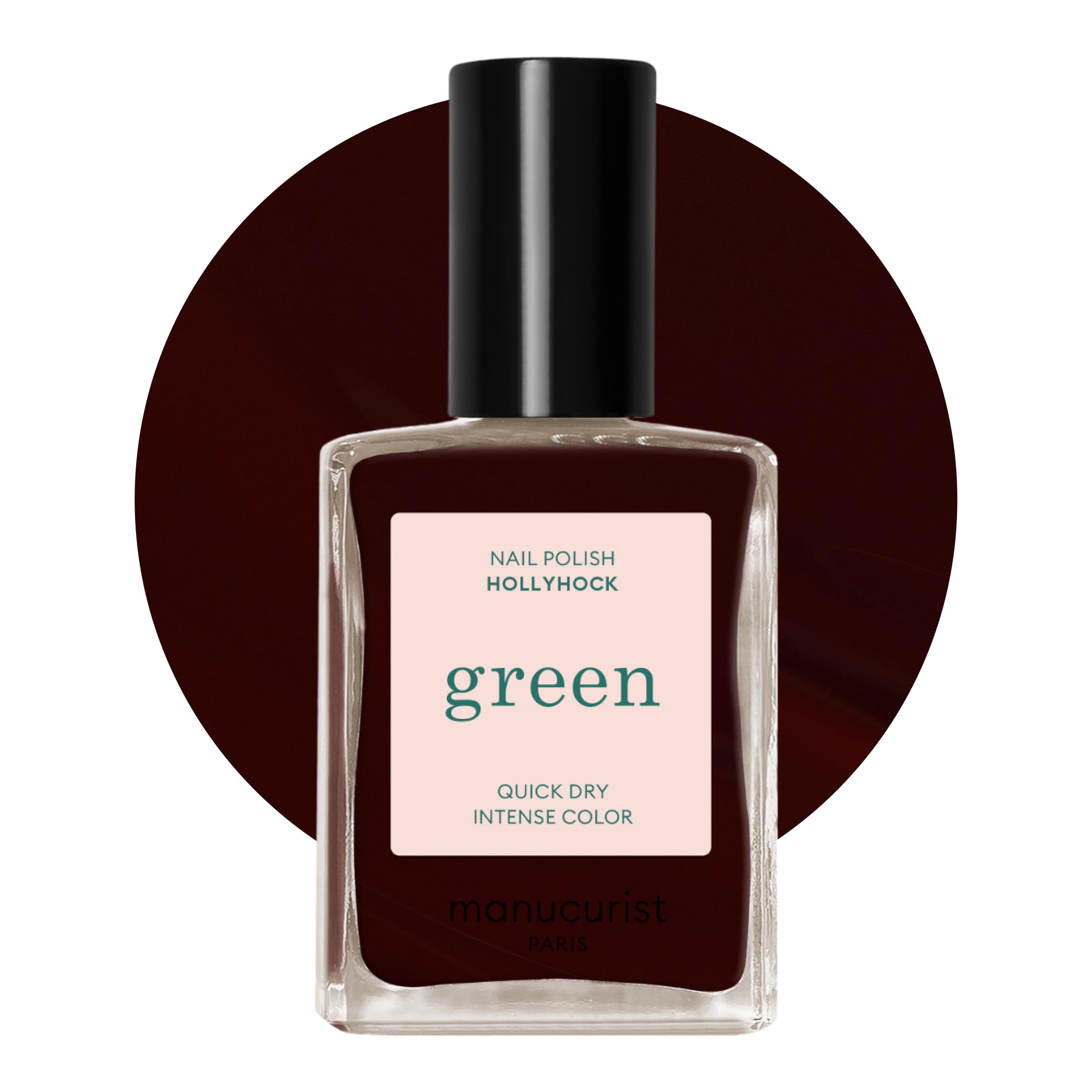 Manucurist Green Hollyhock vernis en bouteille noir-rouge avec brillance durable