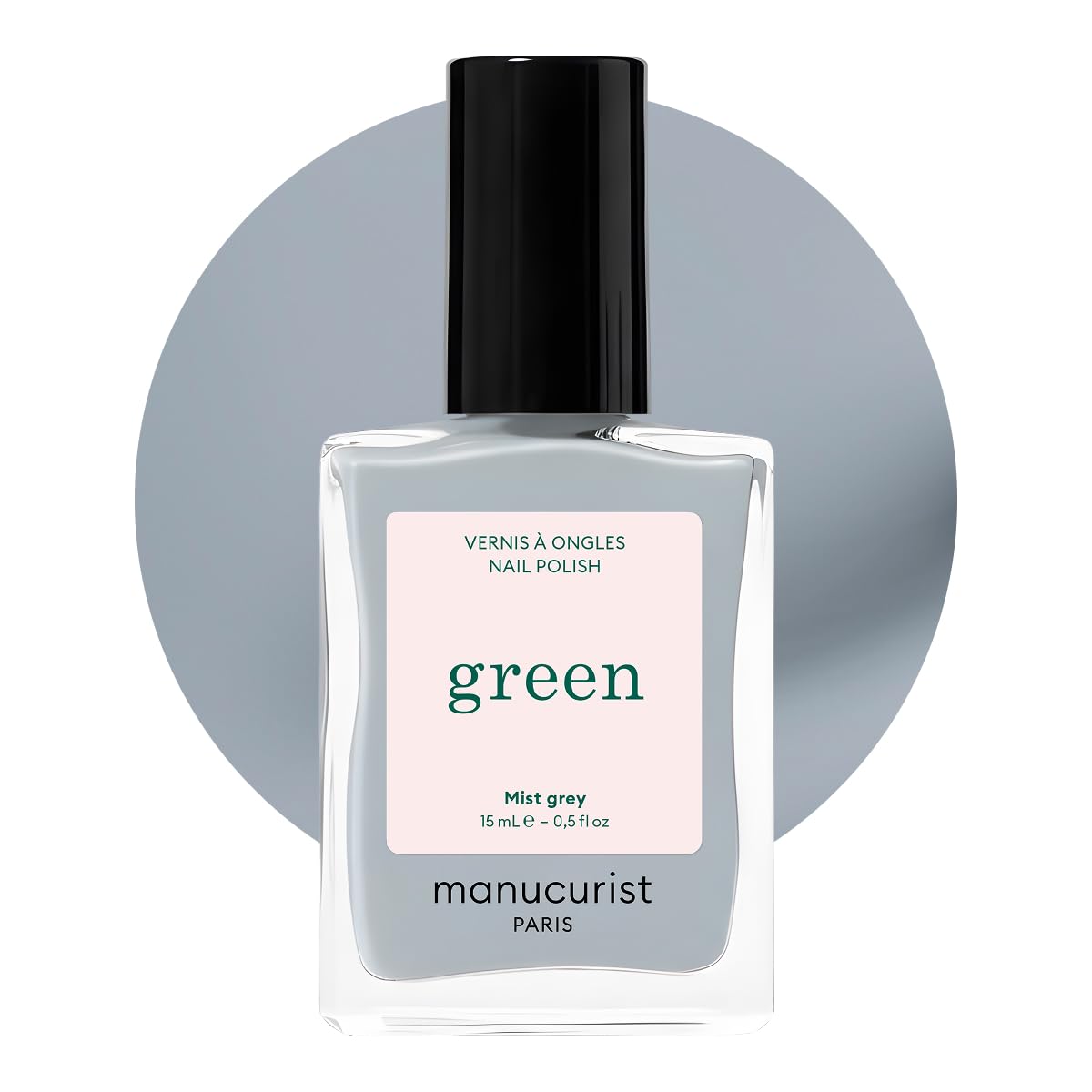 Vernis Manucurist Green Mist Gris en flacon, brillance durable