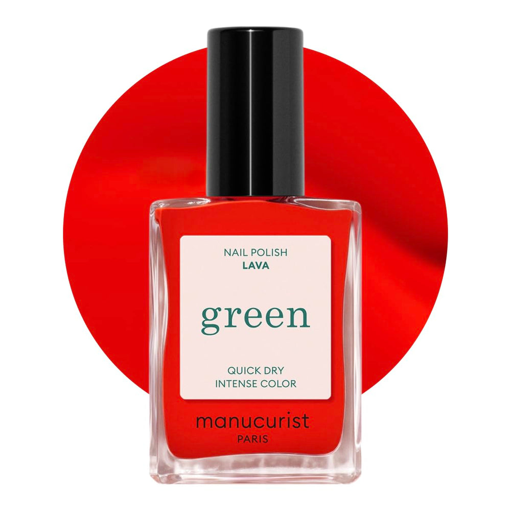 Manucurist Lava: vernis rouge-orange brillant pour une couleur vive et durable.