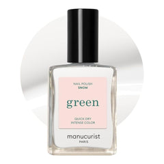 Manucurist Snow vernis blanc, flacon élégant pour un look hivernal.
